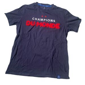Champion Du Monde France Soccer Football 2 Star Navy Short Sleeve Tshirt L, MY23